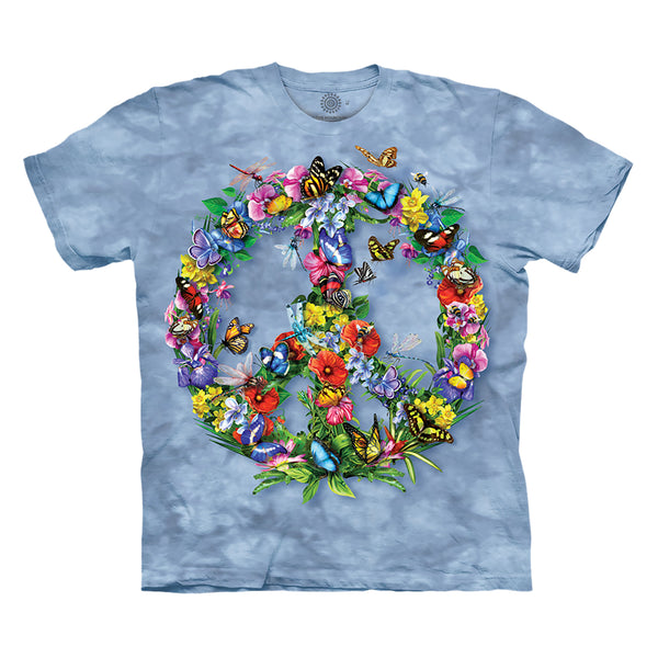 Floral Peace Tie Dye T Shirt