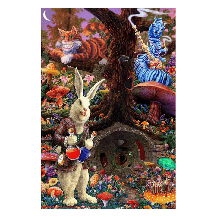 Alice in Wonderland Down the Rabbit Hole Poster - Hippie Shop