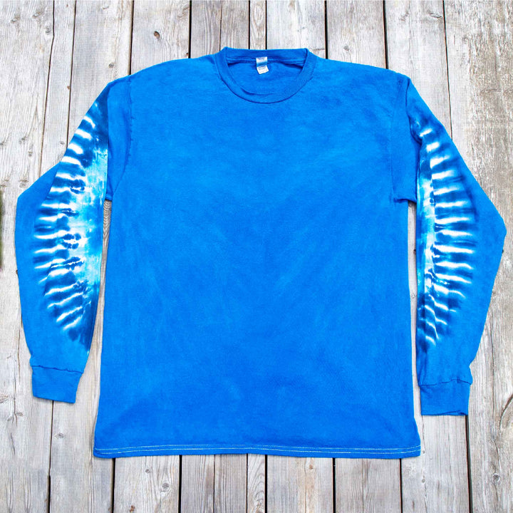 Ocean Blue Windjammer Long Sleeve Tie Dye T Shirt