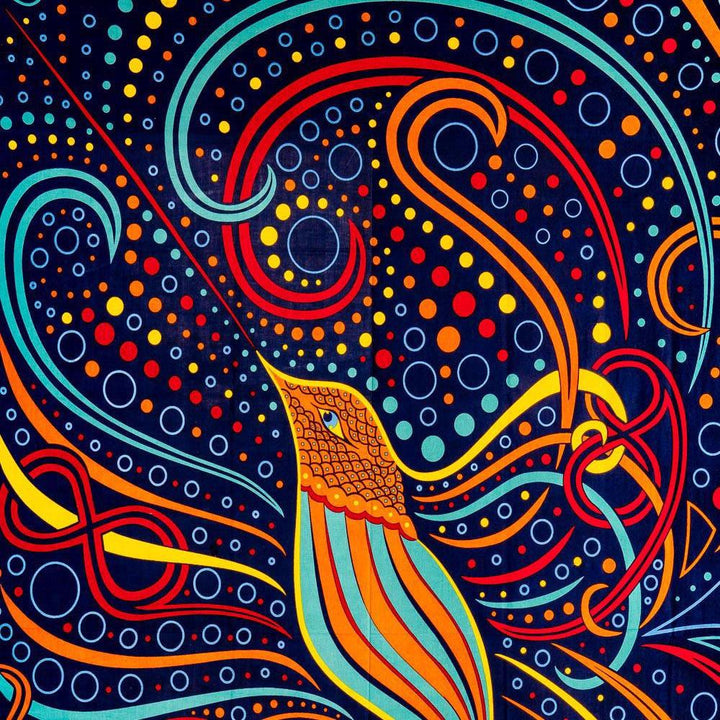 Psychedelic Hummingbird 3D Tapestry