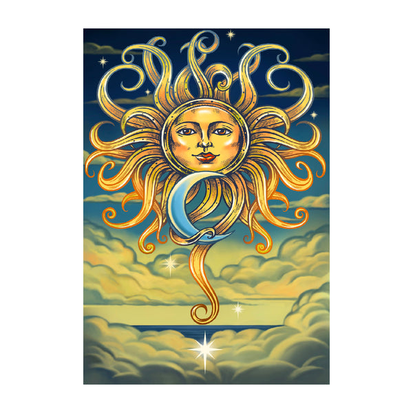 Intertwined Sun and Moon 3D Tapestry