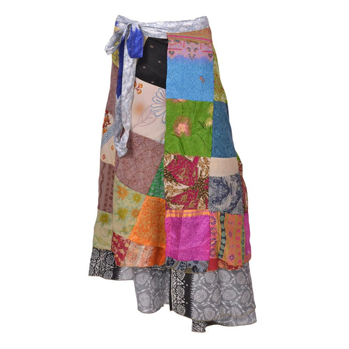 Perfectly Patchwork Wrap Skirt