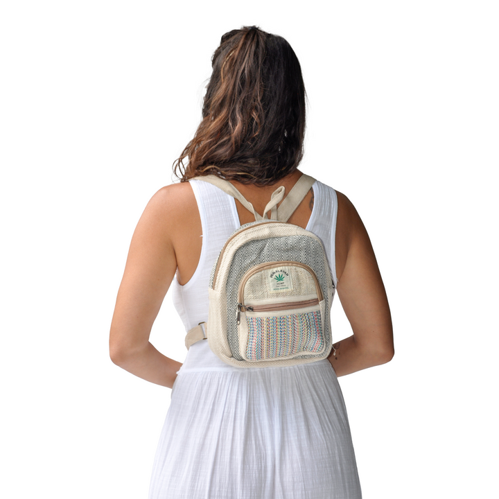 Hemp Multi-Stripe Mini Backpack model