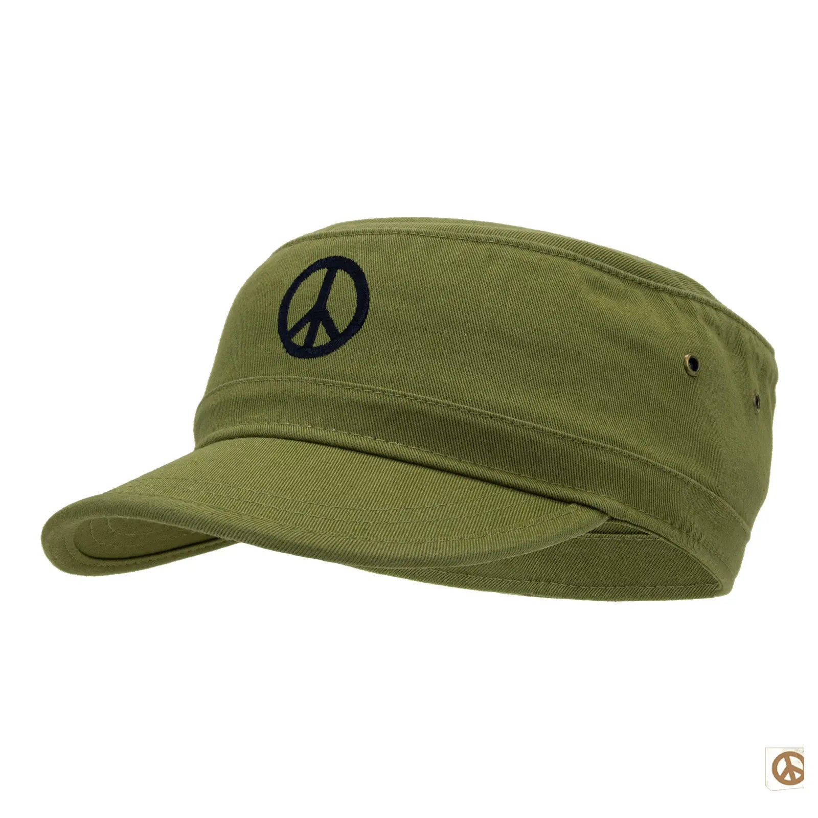 Peace Army Cap Military Hippie Hat Green Black
