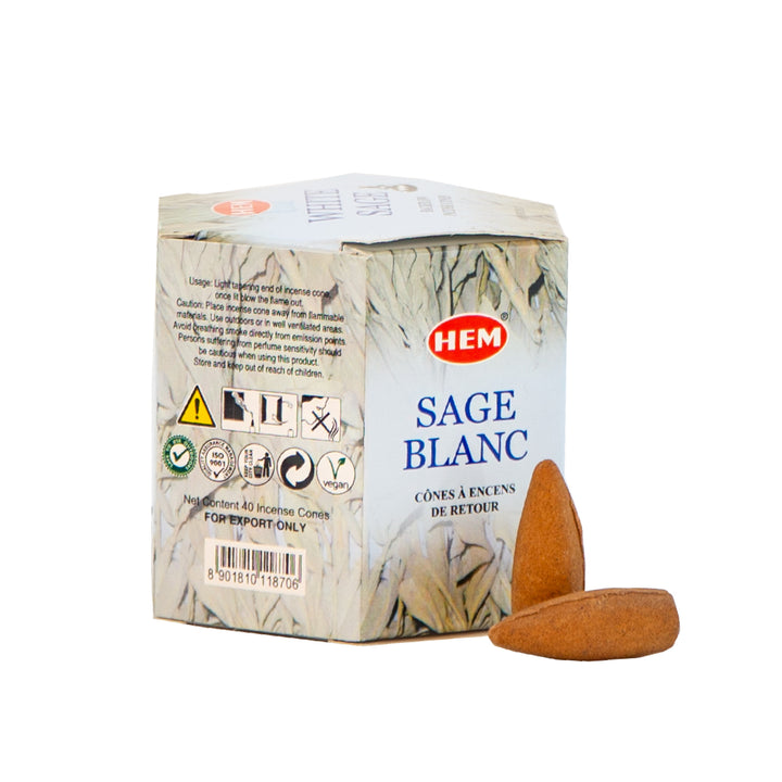 Hem White Sage Backflow Cones