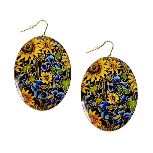 Gallery Sunflower Oval Earrings