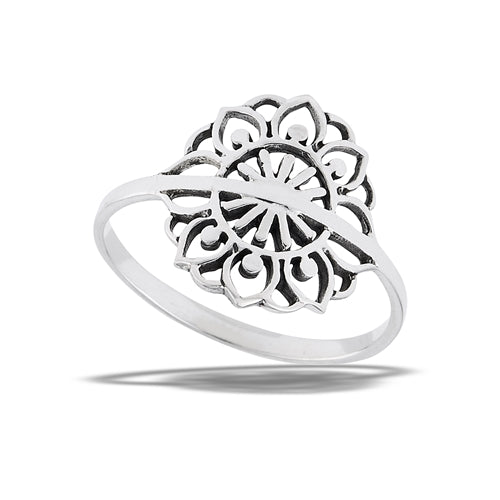 Sterling Silver Sunburst Flower Ring