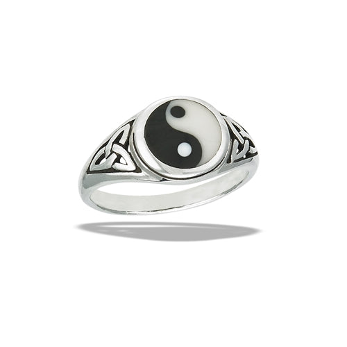 Sterling Silver Yin Yang Triquetras Ring