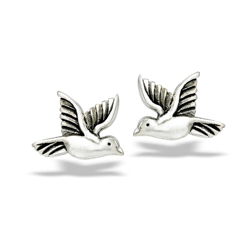 Sterling Silver Soaring Bird Stud Earrings