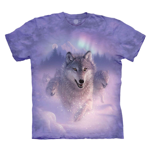 Northern Lights Wolves Tie Dye T Shirt