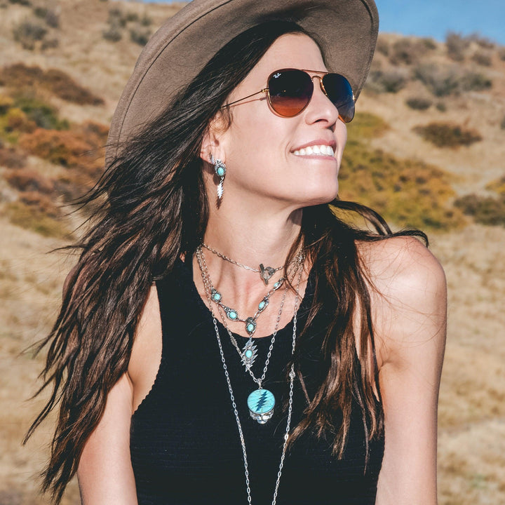 Grateful Dead Not Fade Away Necklace | Turquoise - Hippie Shop