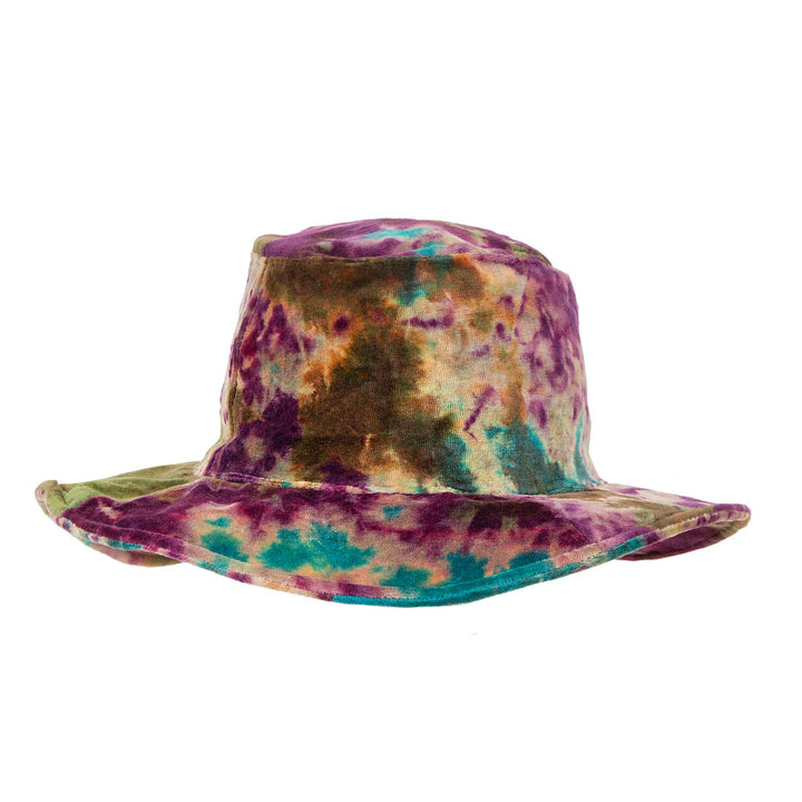 Tie Dye Velvet Floppy Hat