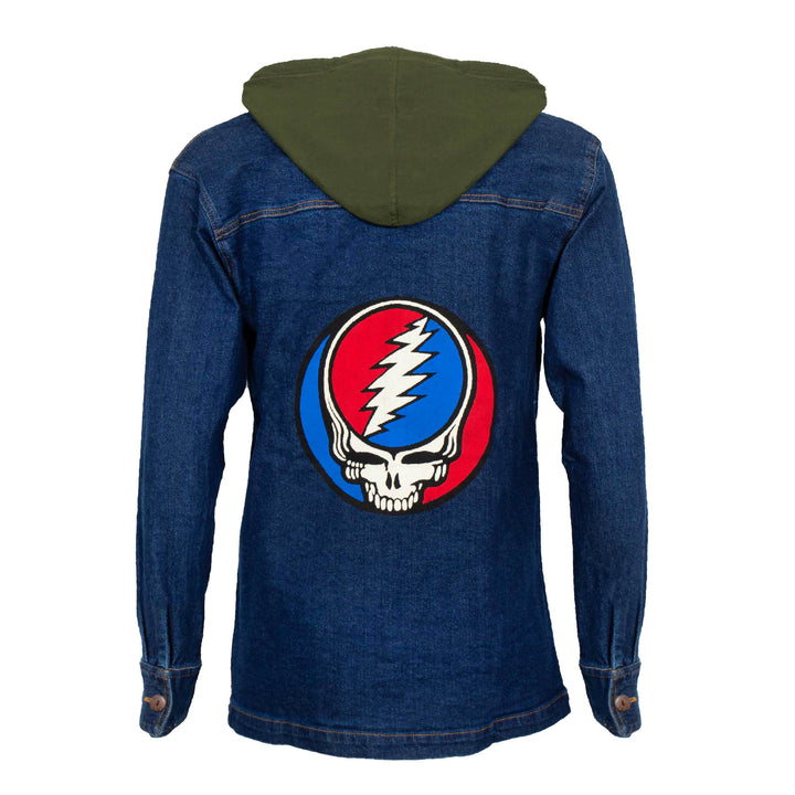 Steal Your Face Denim Jacket with Jersey Hood