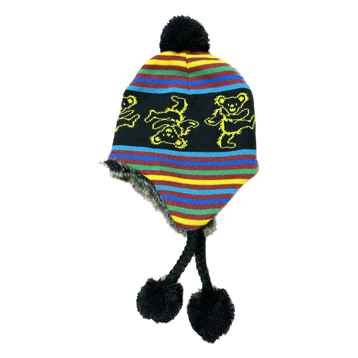Grateful Dead Dancing Bears Rainbow Knit Hat