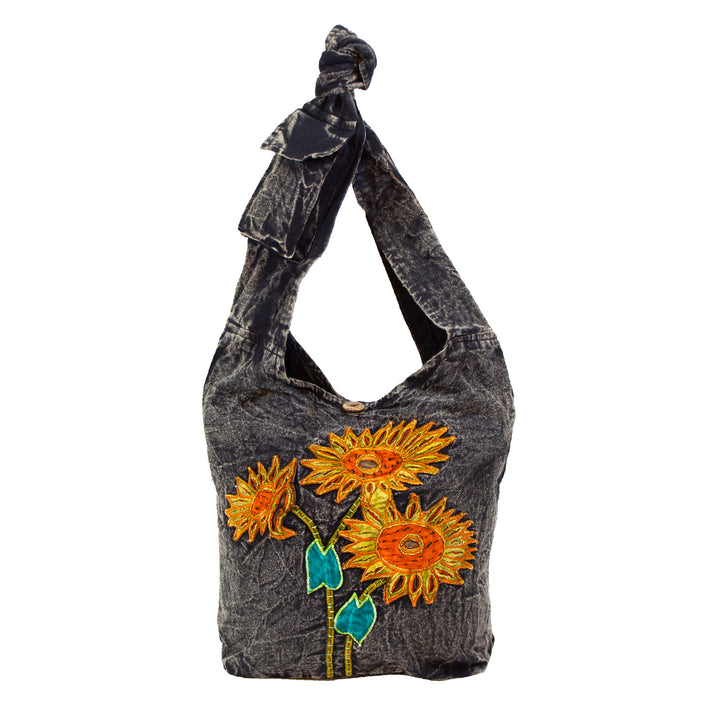 Sunflower Embroidered Shoulder Bag
