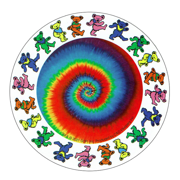 Grateful Dead Tie Dye Spiral Dancing Bears Sticker