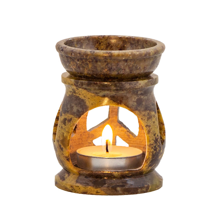 Peace Carved Soapstone Essential Oil Burner