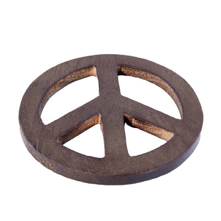 Carved Wooden Peace Sign