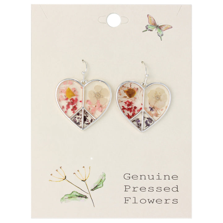 Peace Love Dried Flowers Earrings
