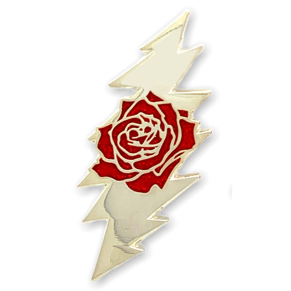Grateful Dead Rose & Bolt Logo Pin | Silver - Hippie Shop