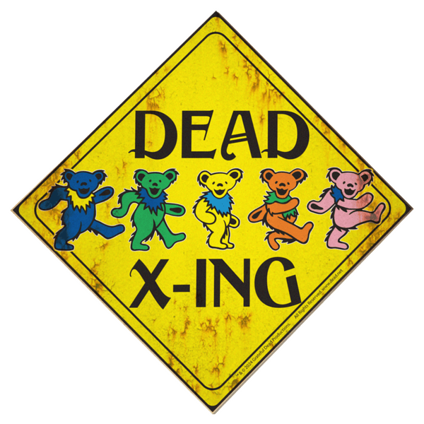 Grateful Dead Bear X-ing Wooden Sign