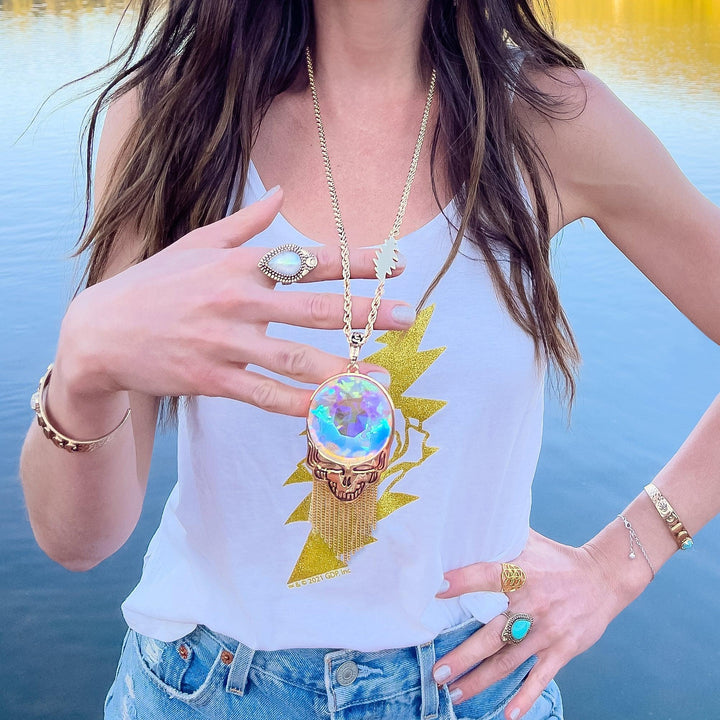 Grateful Dead Steal Your Prism Necklace | Gold - Hippie Shop