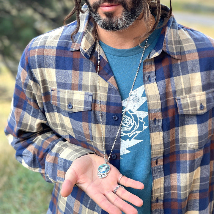 Grateful Dead Steal Your Face Pendant | Abalone - Hippie Shop