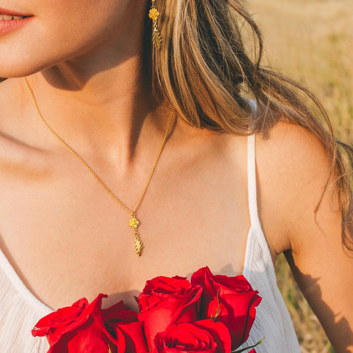 Grateful Dead Lady Lullaby Necklace | Gold - Hippie Shop