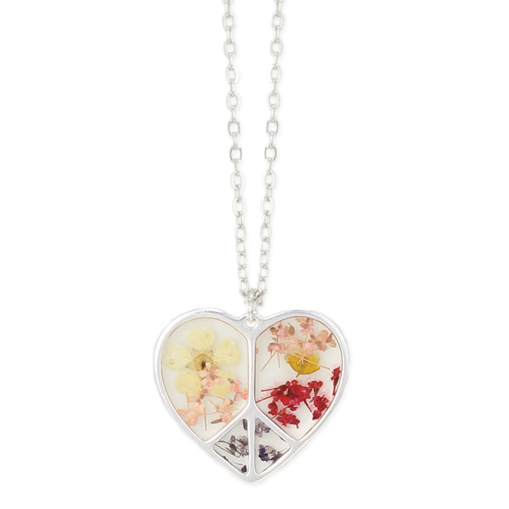 Peace and Love Dried Flowers Necklace