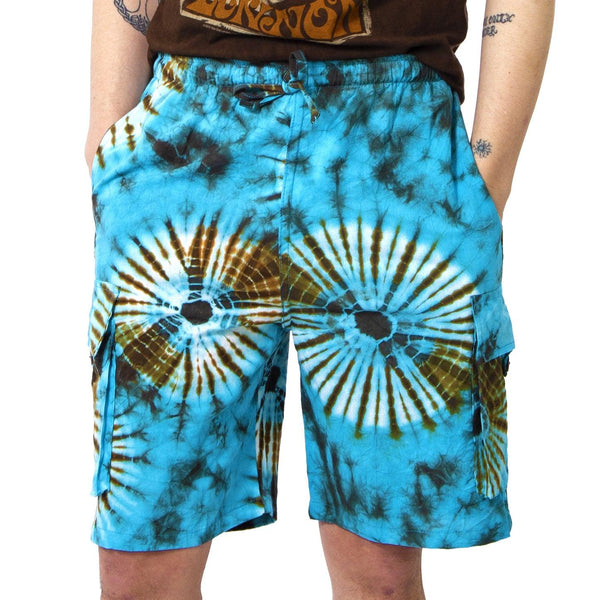Summertime Blues Tie Dye Cargo Shorts