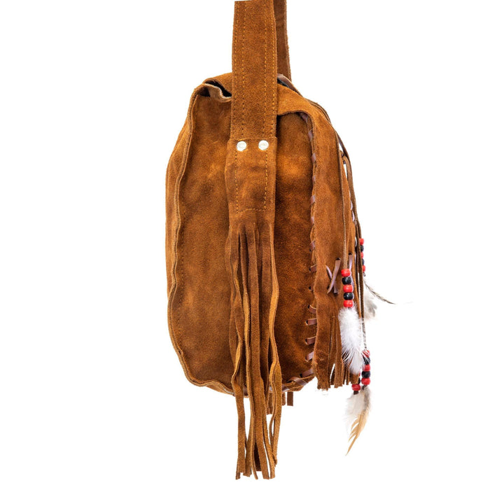 Feather Fringe Leather Shoulder Bag