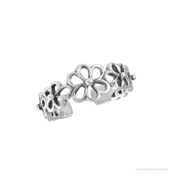 Flower CutOut Sterling Silver Toe Ring