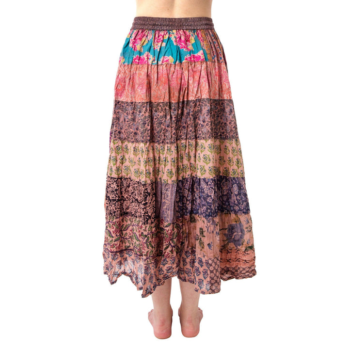 Overdyed Tiered Patchwork Skirt