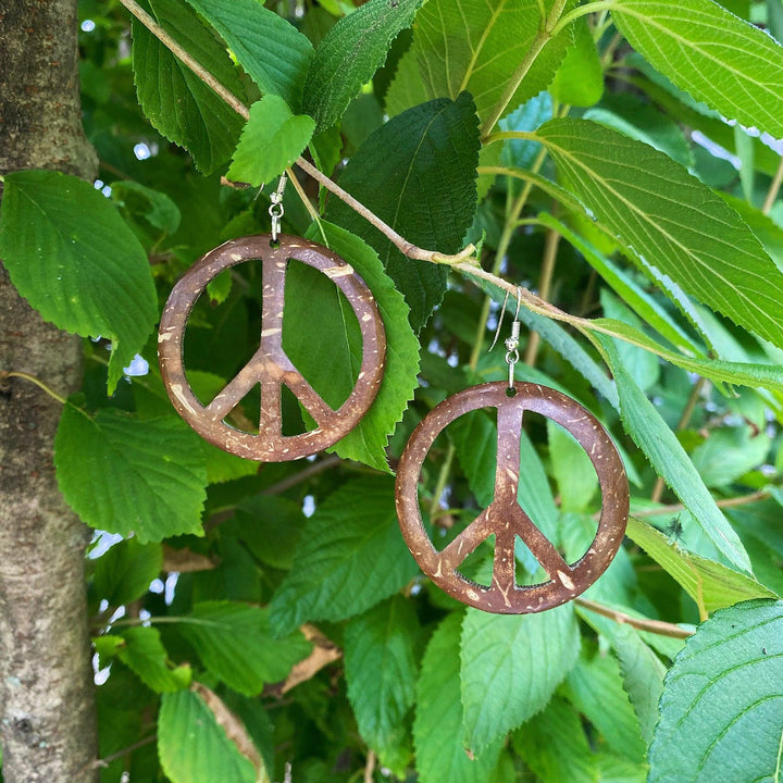 Peace Coconut Shell Earrings