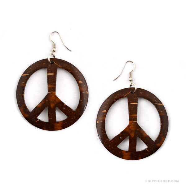 Peace Coconut Shell Earrings