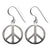Peace Sign Sterling Silver Earrings