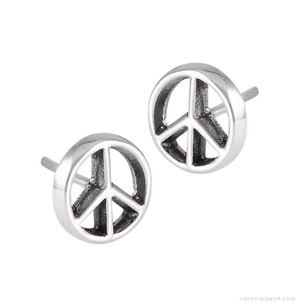 Peace Stud Sterling Silver Earrings