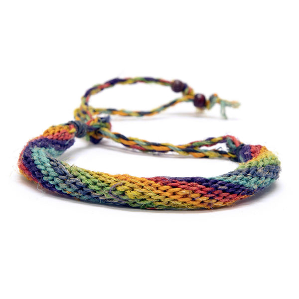 Round Rainbow Hemp Bracelet