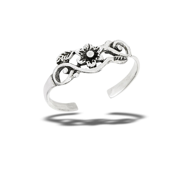Delicate Flower Sterling Silver Toe Ring