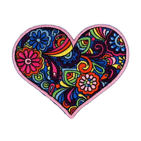 Love Paisley Heart Patch
