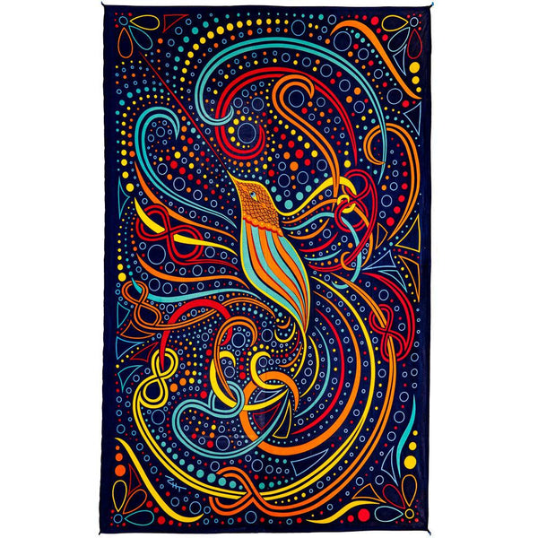 Psychedelic Hummingbird 3D Tapestry