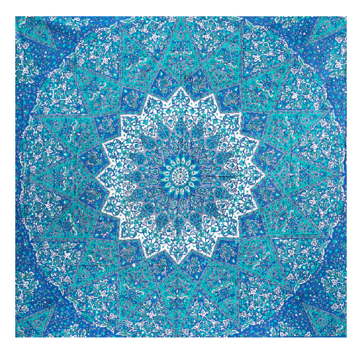 Aqua Blue Mandala Tapestry