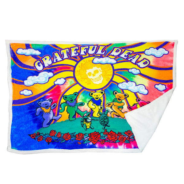 Grateful Dead Sunshine Bears Fleece Blanket