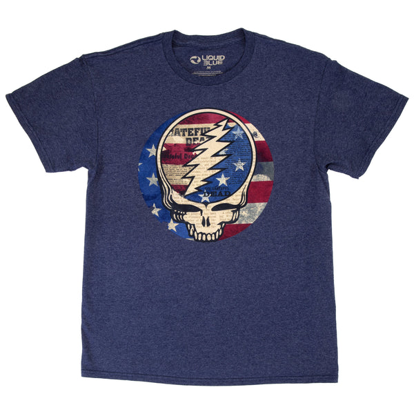 Grateful Dead USA Distressed Steal Your Face T Shirt