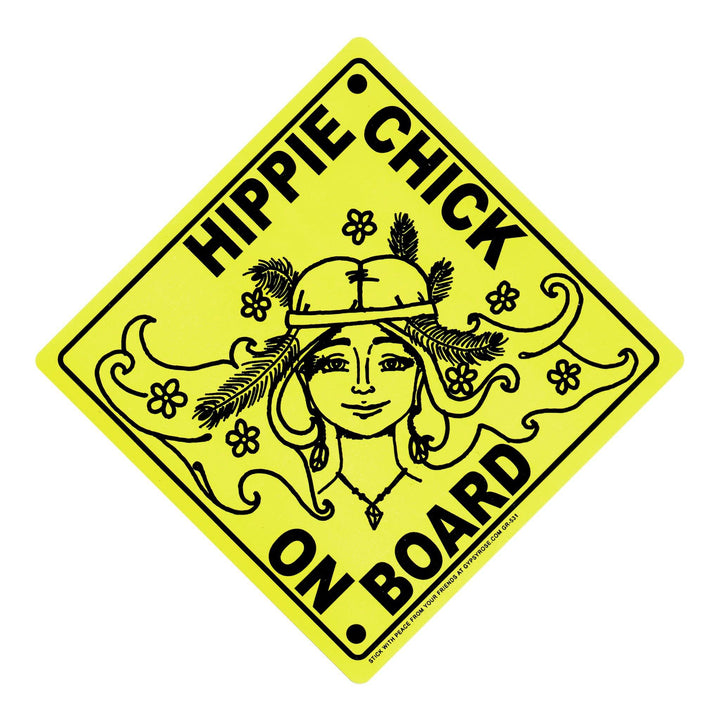Hippie Chick on Board Bumper Sticker