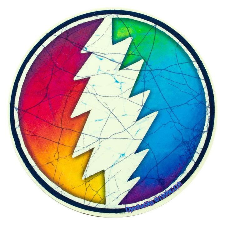 Grateful Dead Circular Rainbow Bolt Mini Window Sticker