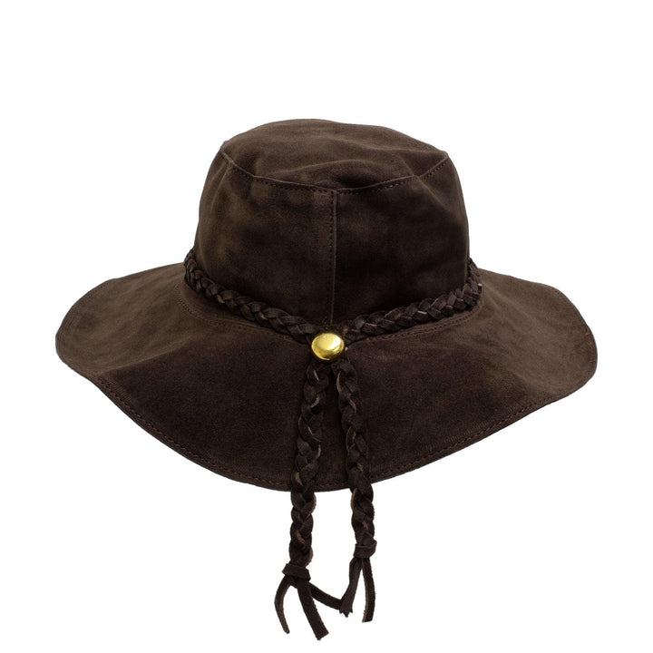 Brown Leather Floppy Hat