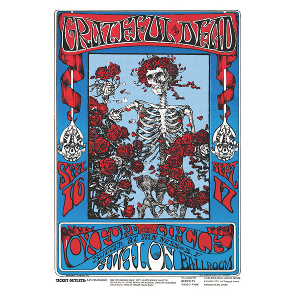Grateful Dead Skeleton & Roses Poster