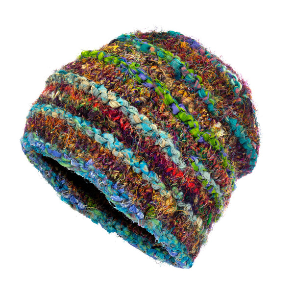 Sierra Stripe Recycled Silk Knit Hat