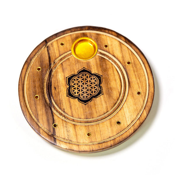 Flower of Life Round Cone and Stick Incense Burner